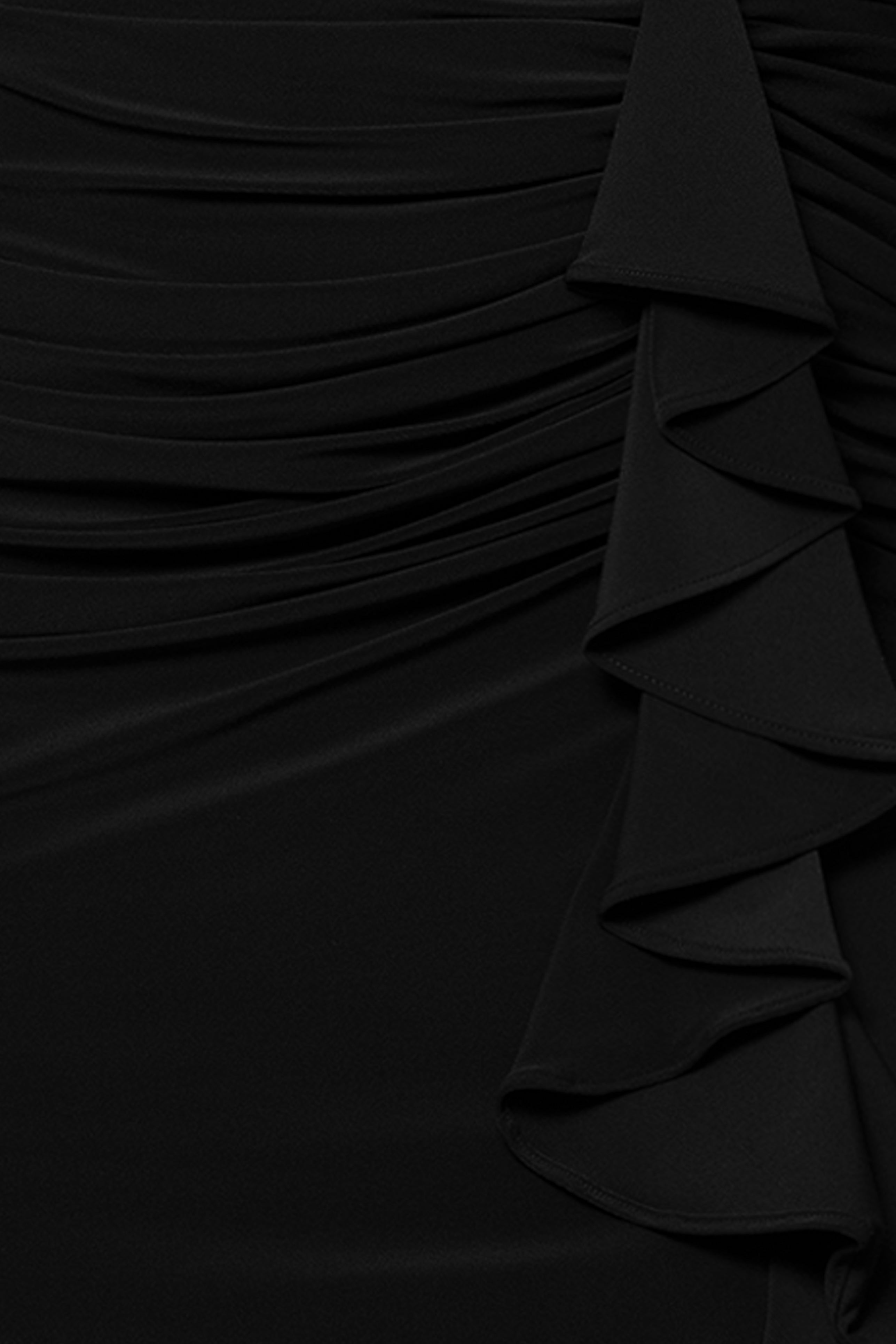 Petite "Bobbi" Ruffled V-Neck Gown