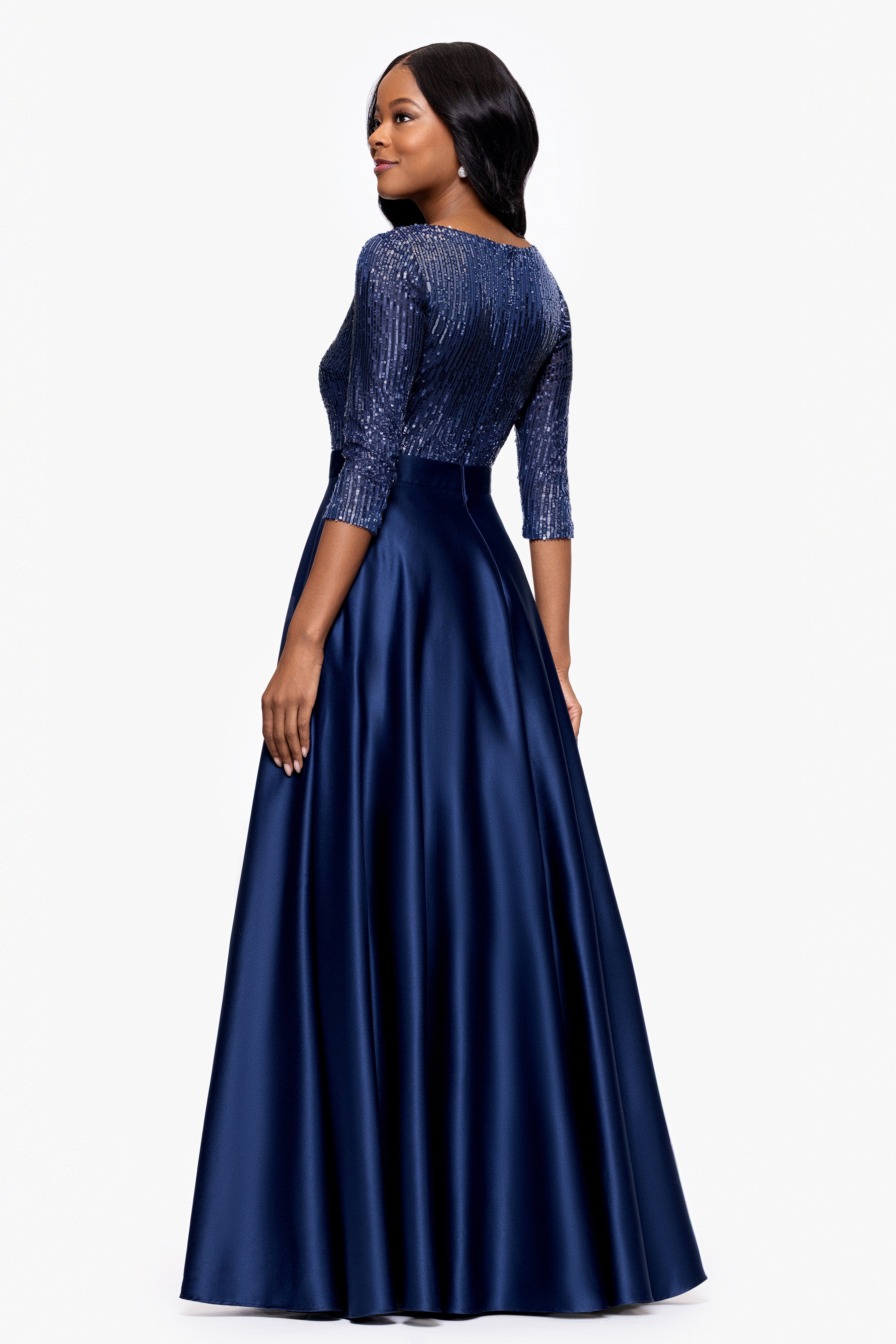 "Quinn" Embellished Sequin Ballgown