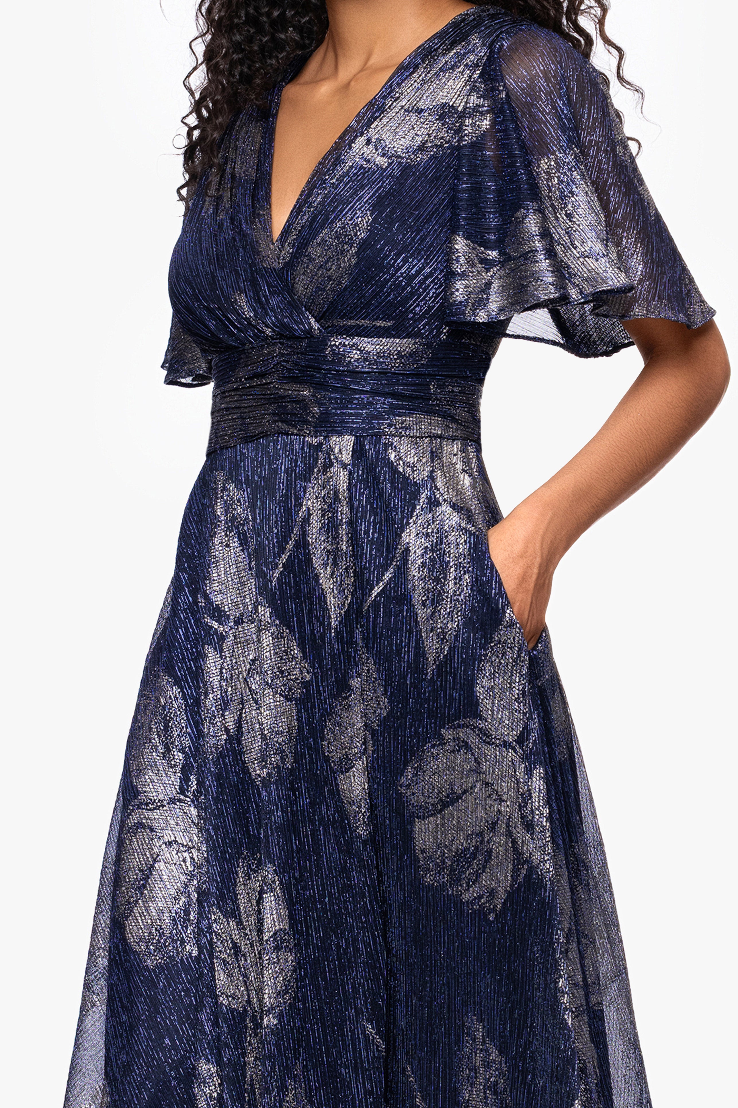 "Chloe" Long Short Sleeve Print Dress
