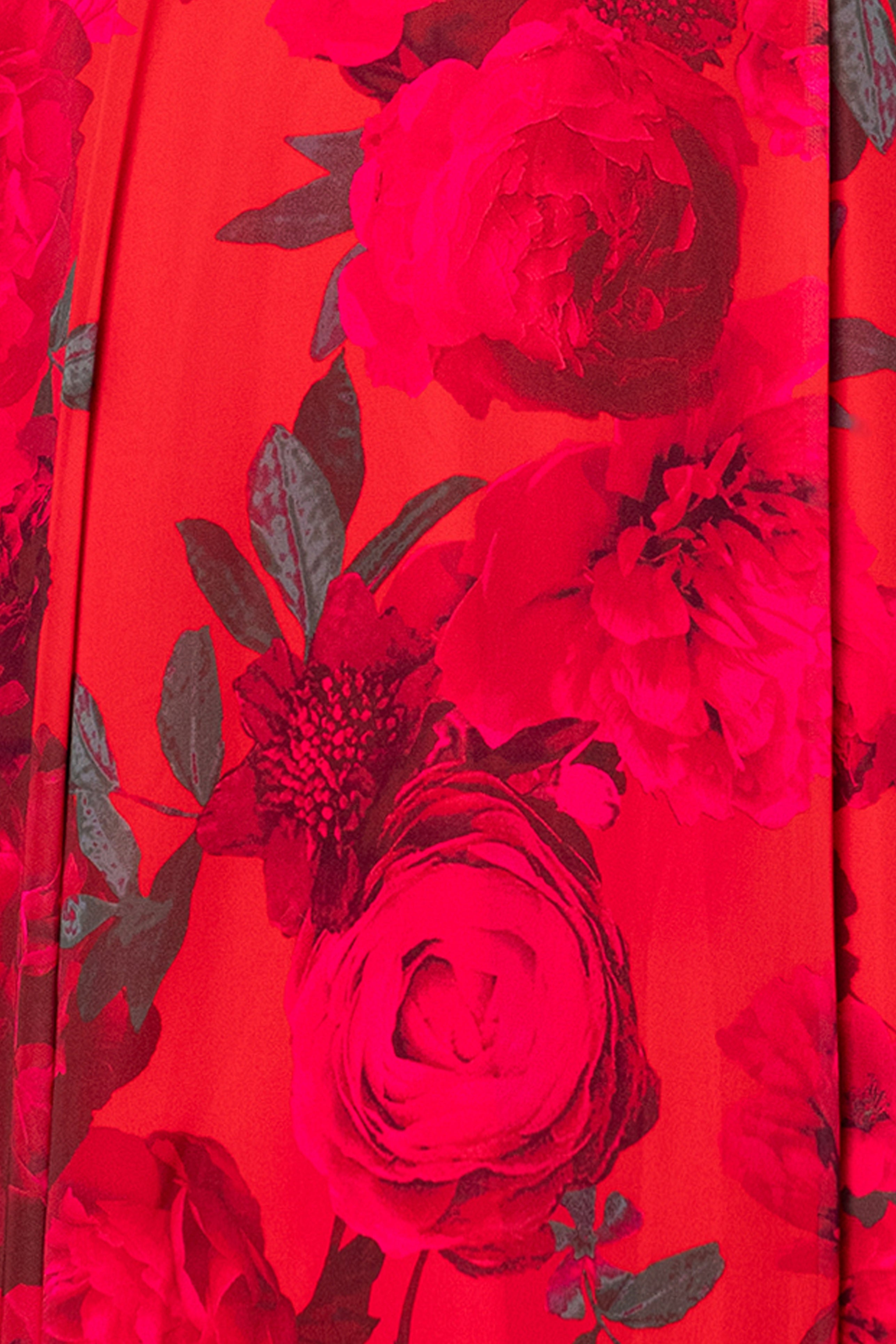 Plus "Jody" Print Chiffon V-Neck Floor Length Dress