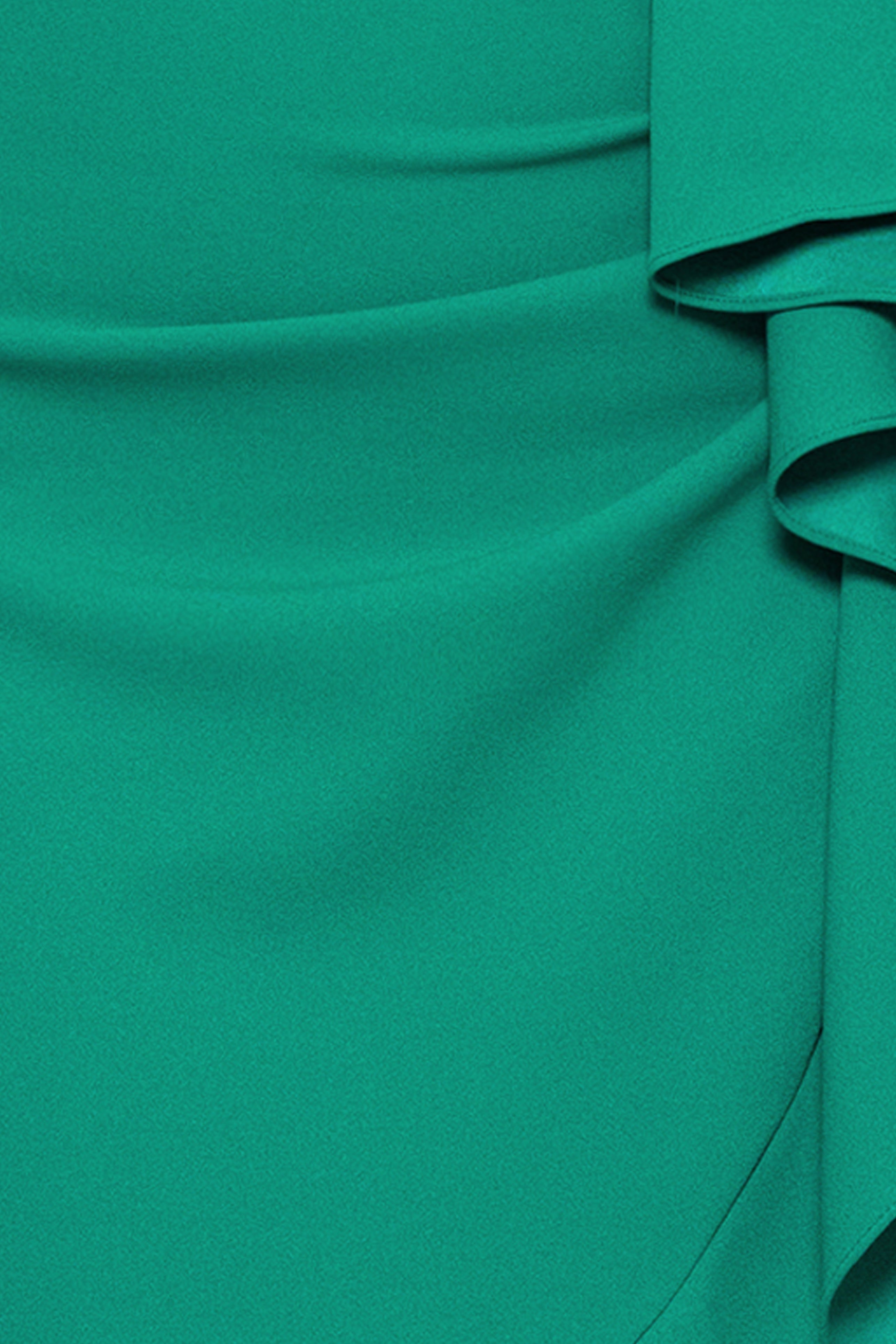 "Marcia" Scuba Crepe Ruffle Halter Neck High Low Dress