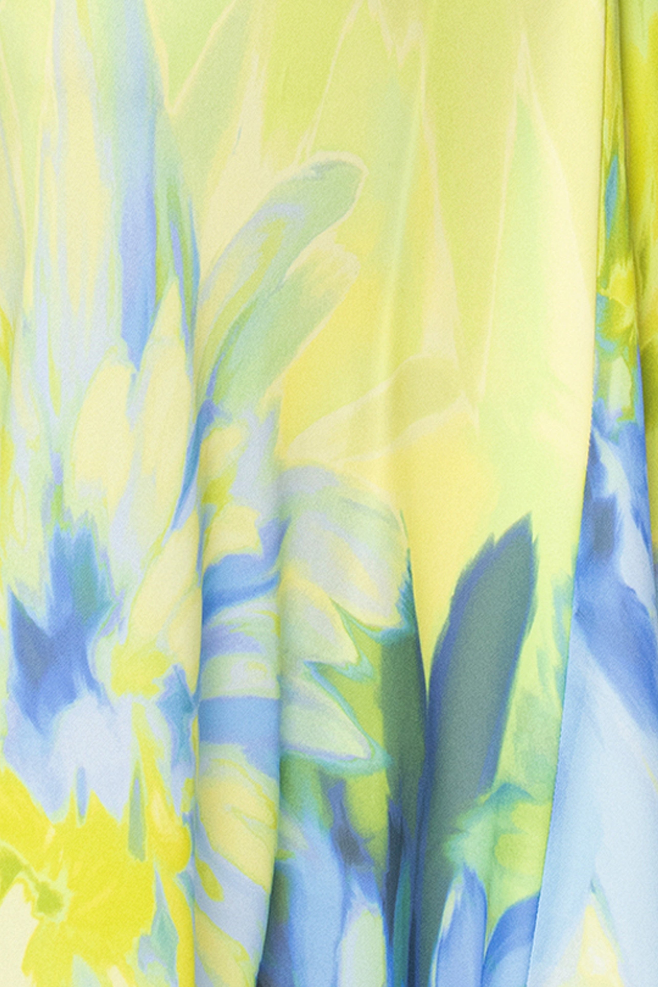 Petite "Isabel" Print Chiffon Cowl Neck Floor Length Dress