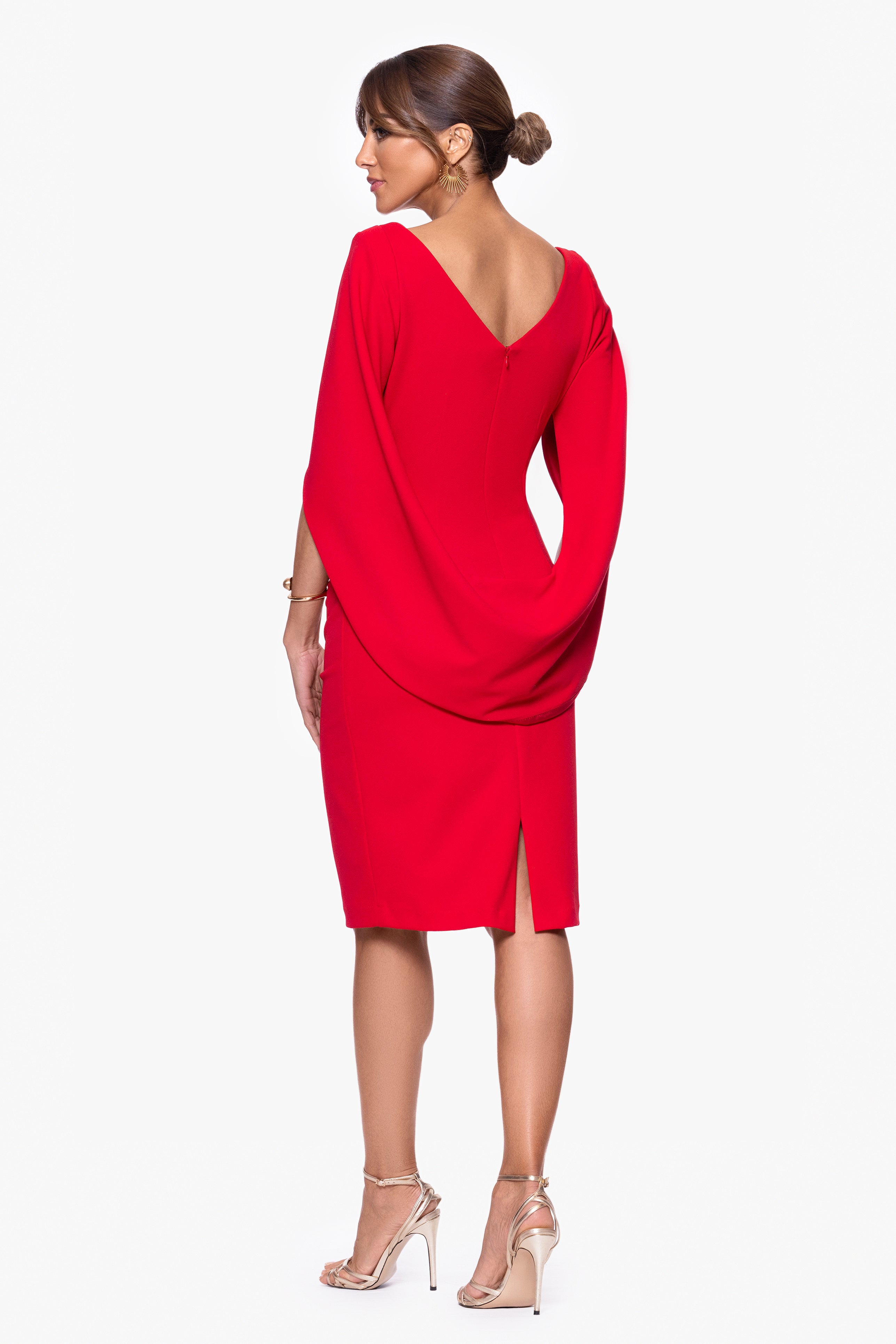 "Jordan" Short Scuba Crape Draped Back Dress