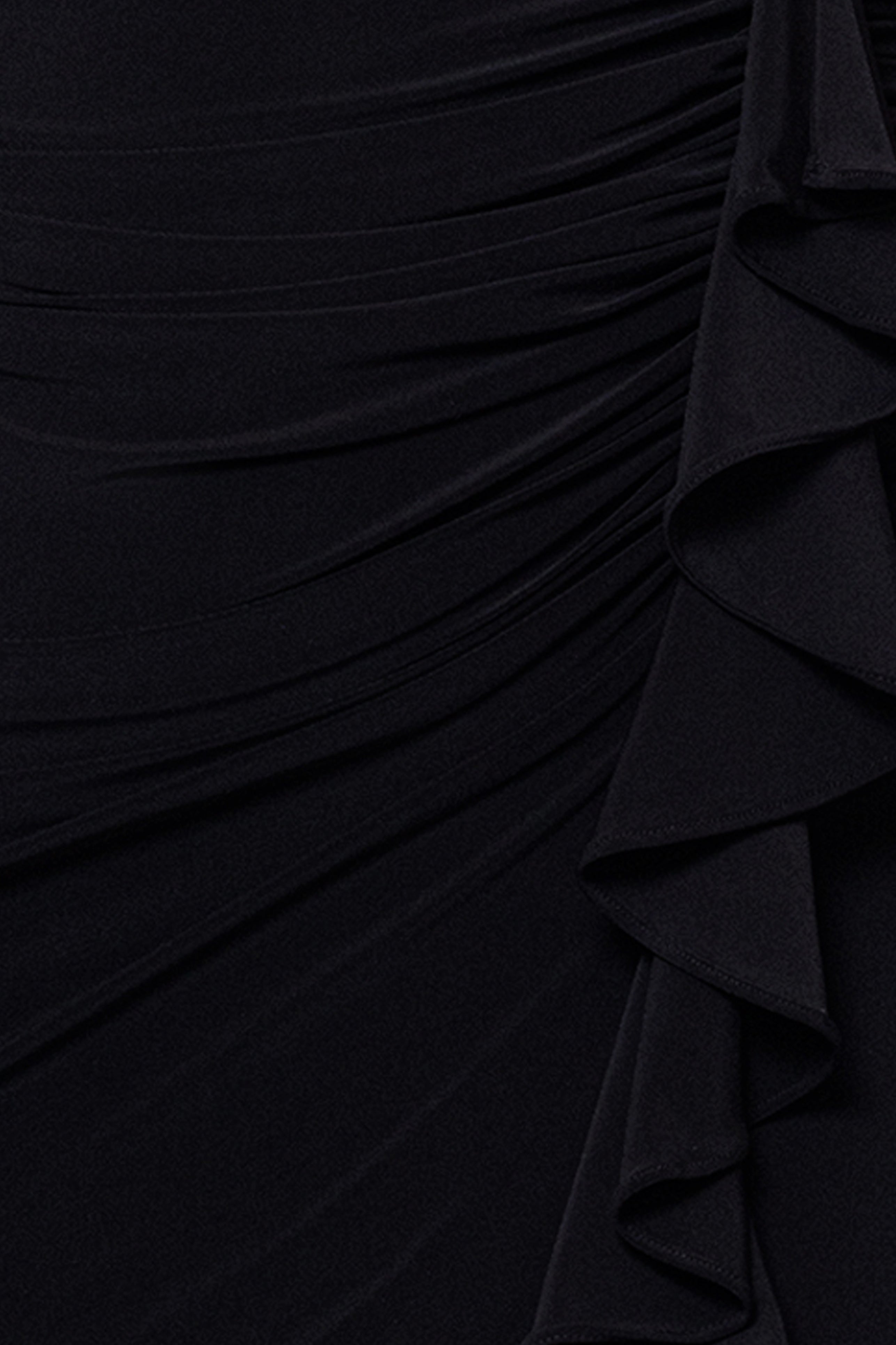 Plus "Bobbi" Long Ruffled V-Neck Gown