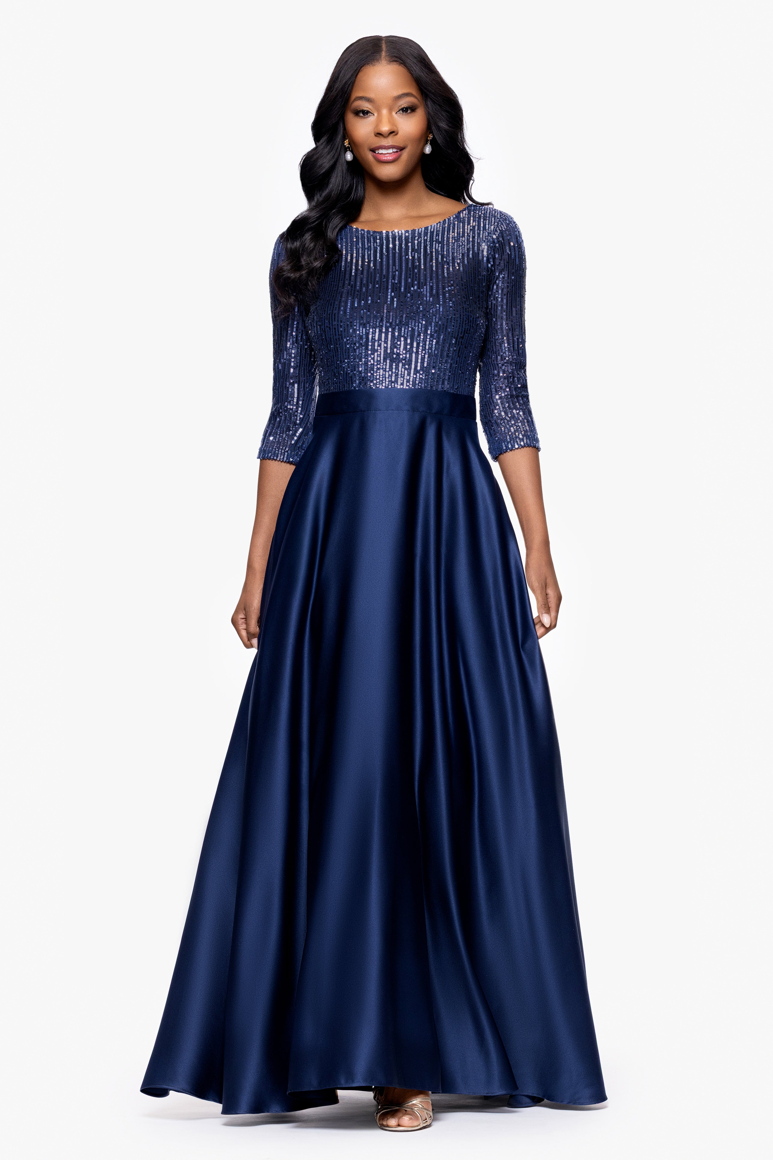 "Quinn" Embellished Sequin Ballgown